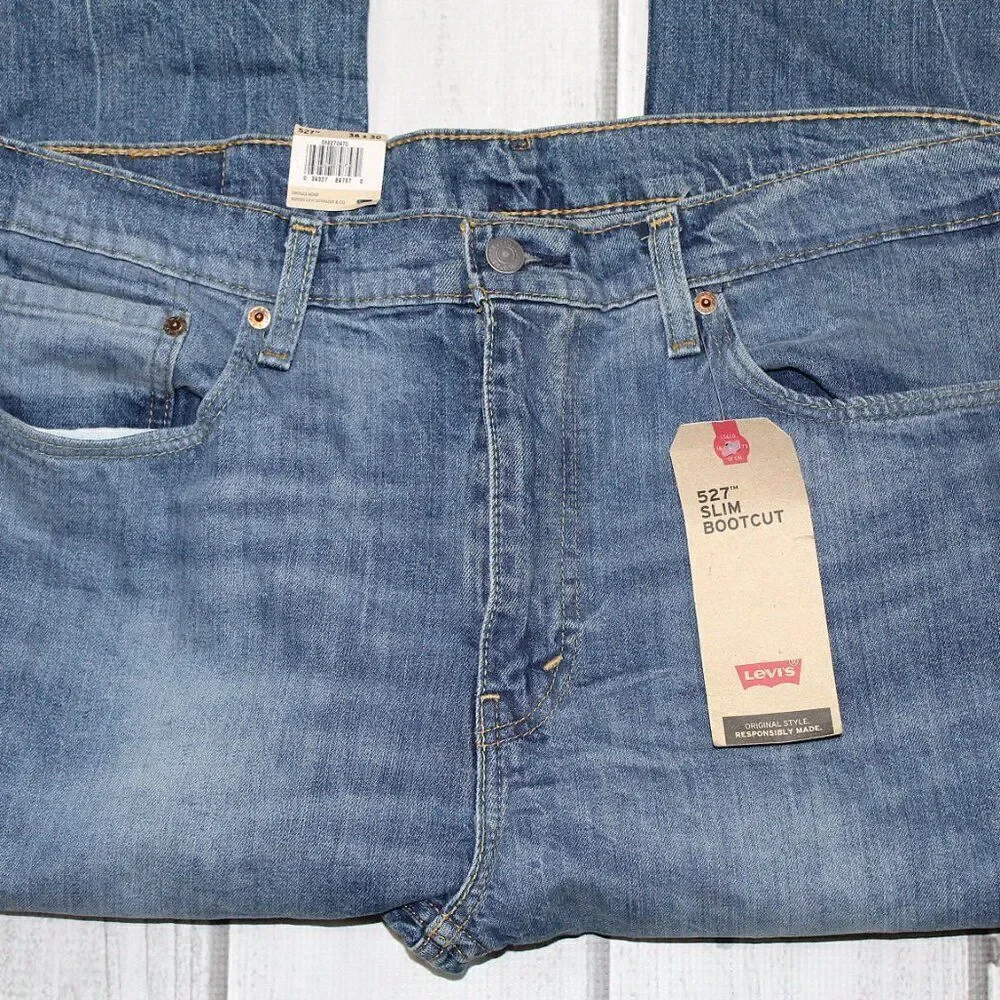 NEW Levi's Men's 527 Slim Boot Cut Jean Black Stone, 36
